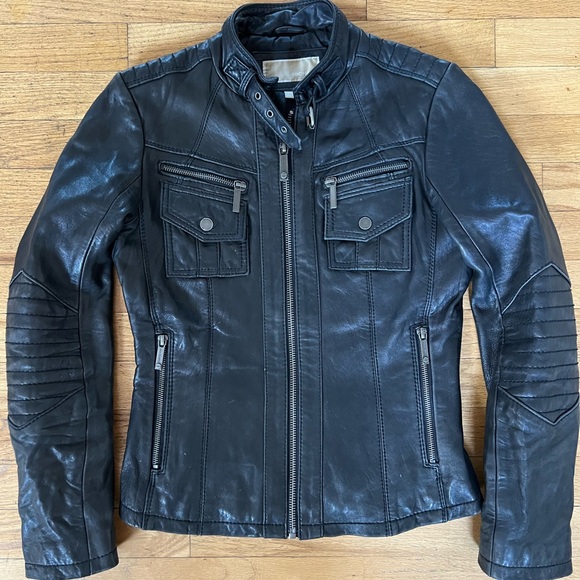 MICHAEL Michael Kors Jackets & Blazers - Michael Kors Black Leather Moto Jacket women's sz XS zippers motorcycle